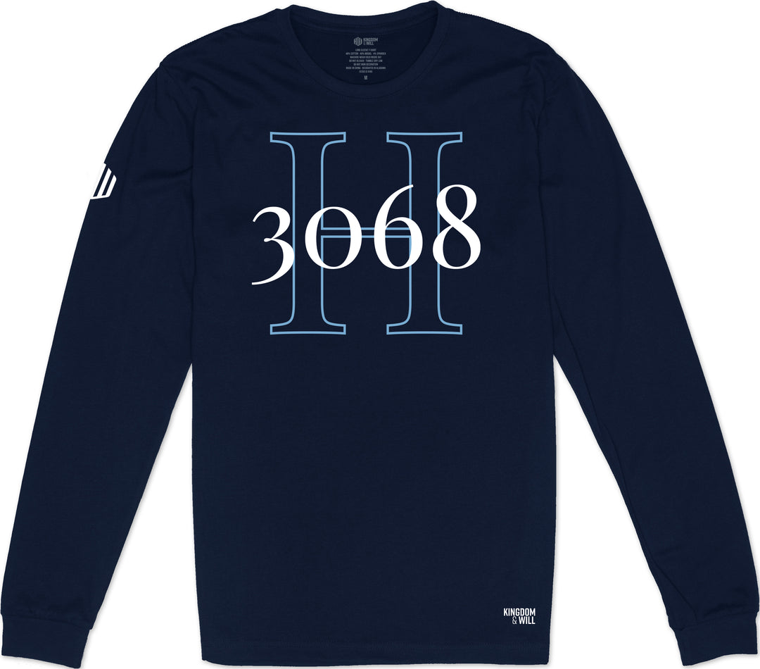 H3068 Long Sleeve T-Shirt (Navy & Sky Blue) B-Stock