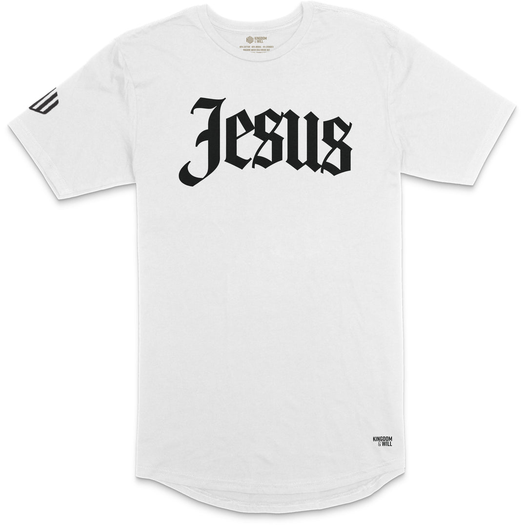 Jesus Long Body T-Shirt (White & Black)