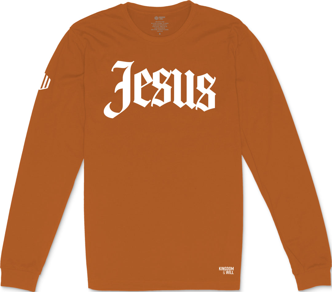 Jesus Long Sleeve T-Shirt (Harvest & White)