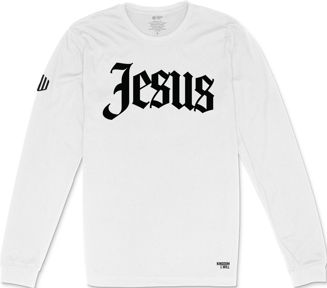 Jesus Long Sleeve T-Shirt (White & Black) B-Stock