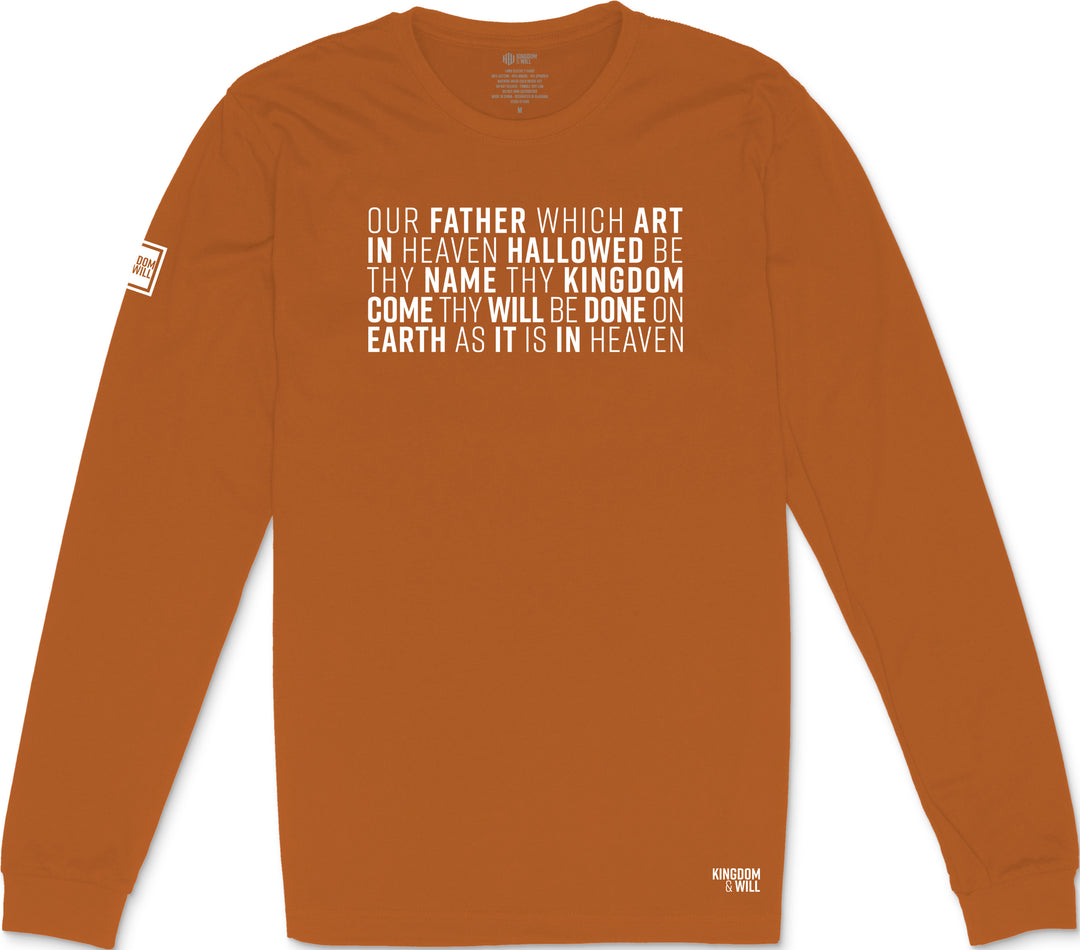 Lord's Prayer Long Sleeve T-Shirt (Harvest & White)