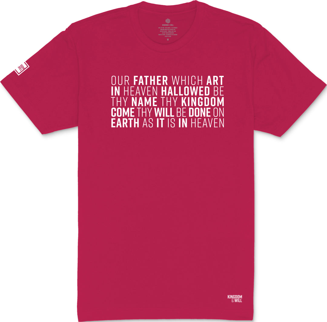 Lord's Prayer T-Shirt (Magenta & White)