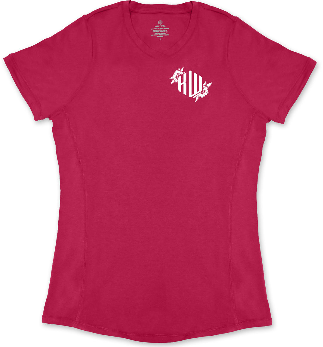 Philippians 4:13 Ladies' T-Shirt (Magenta & White)
