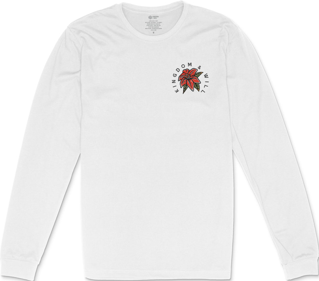 Ravens & Lilies Long Sleeve T-Shirt (White)