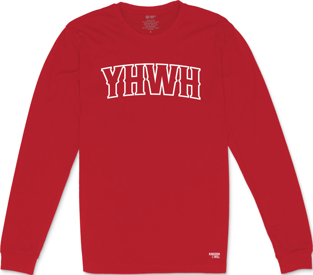 YHWH Long Sleeve T-Shirt (Red & White)