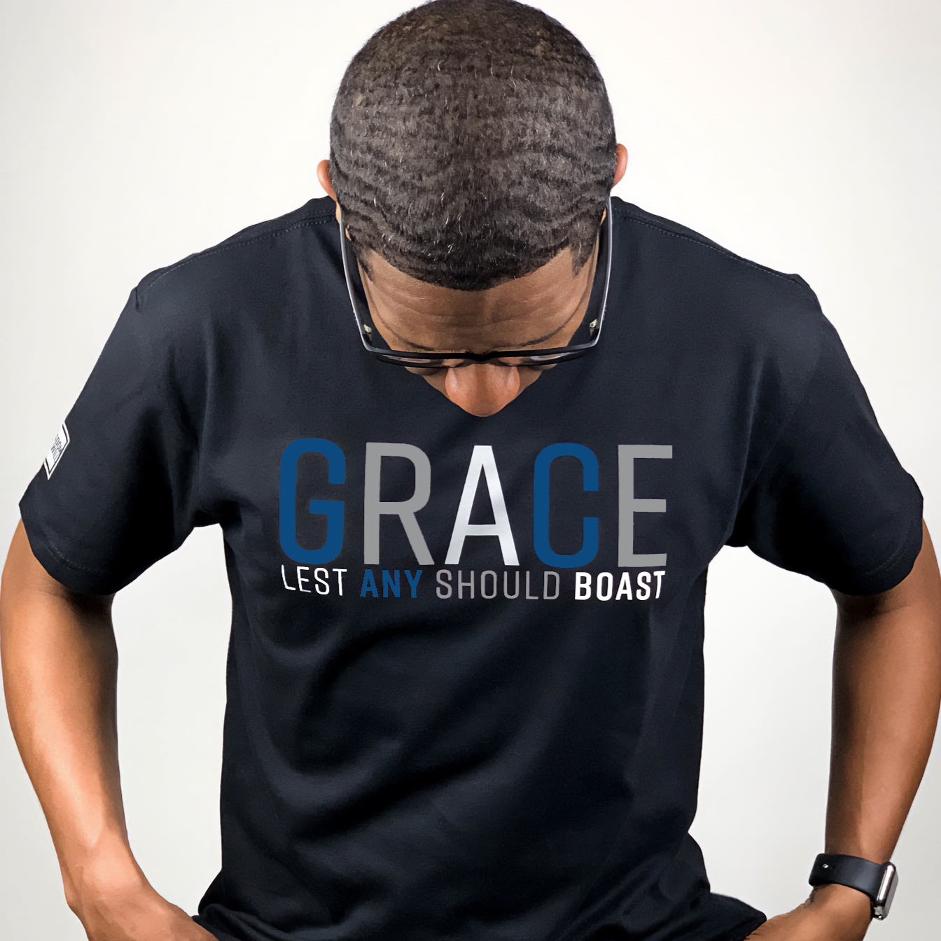 Grace T-Shirt (Black & Blue) - Kingdom & Will