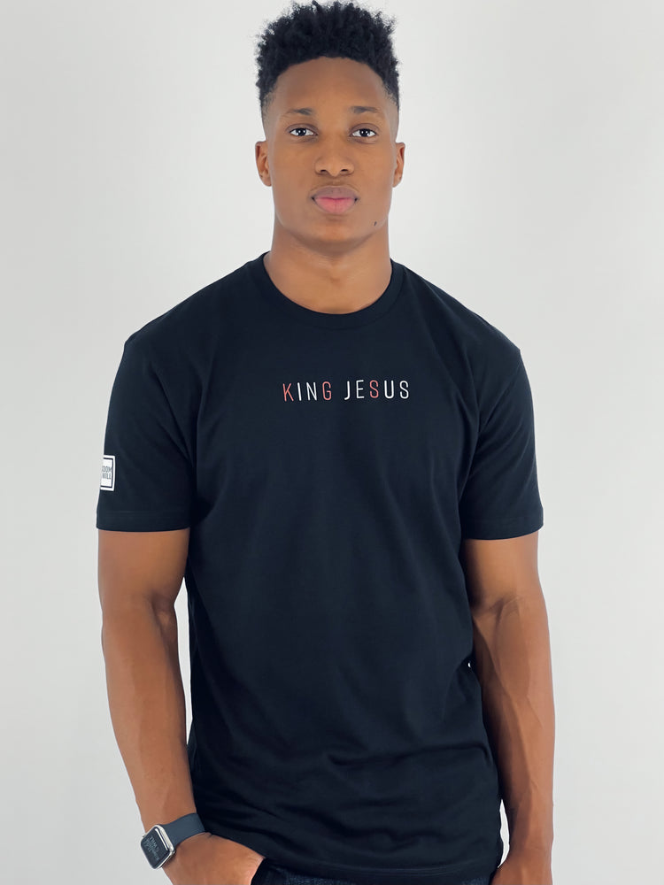 King Jesus T-Shirt (Black & Red) - Kingdom & Will