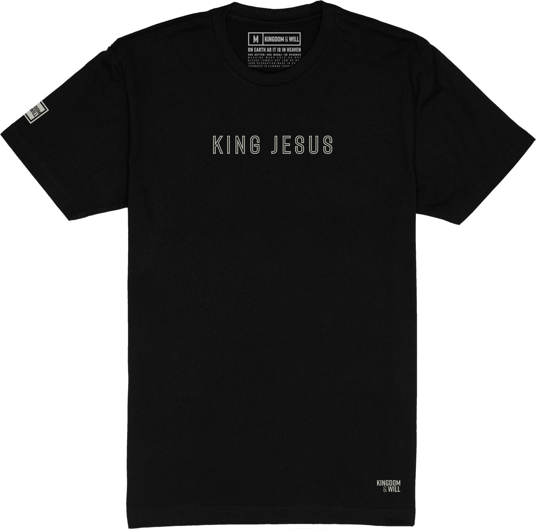 King Jesus T-Shirt (Black & Greige) - Kingdom & Will