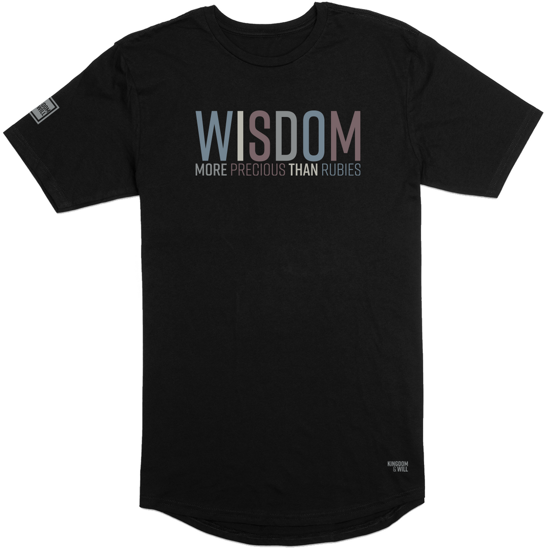 Wisdom Long Body T-Shirt (Black & Multi-Grain) - Kingdom & Will