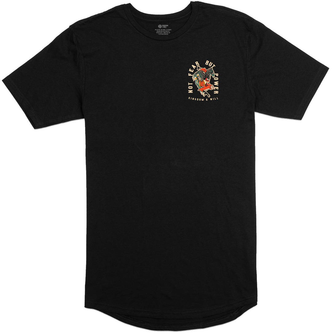 Not Fear But Power Long Body T-Shirt (Black)