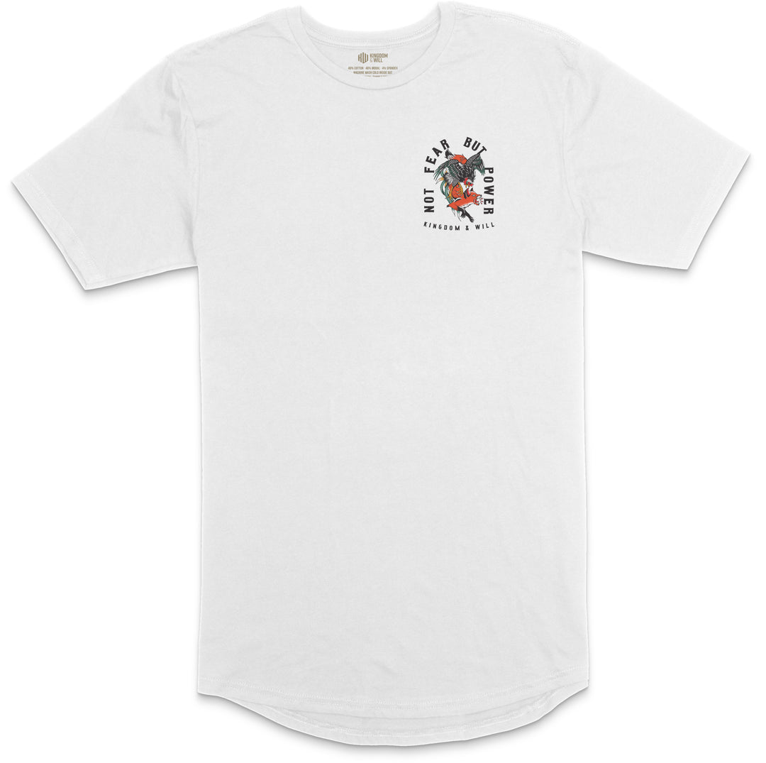 Not Fear But Power Long Body T-Shirt (White)