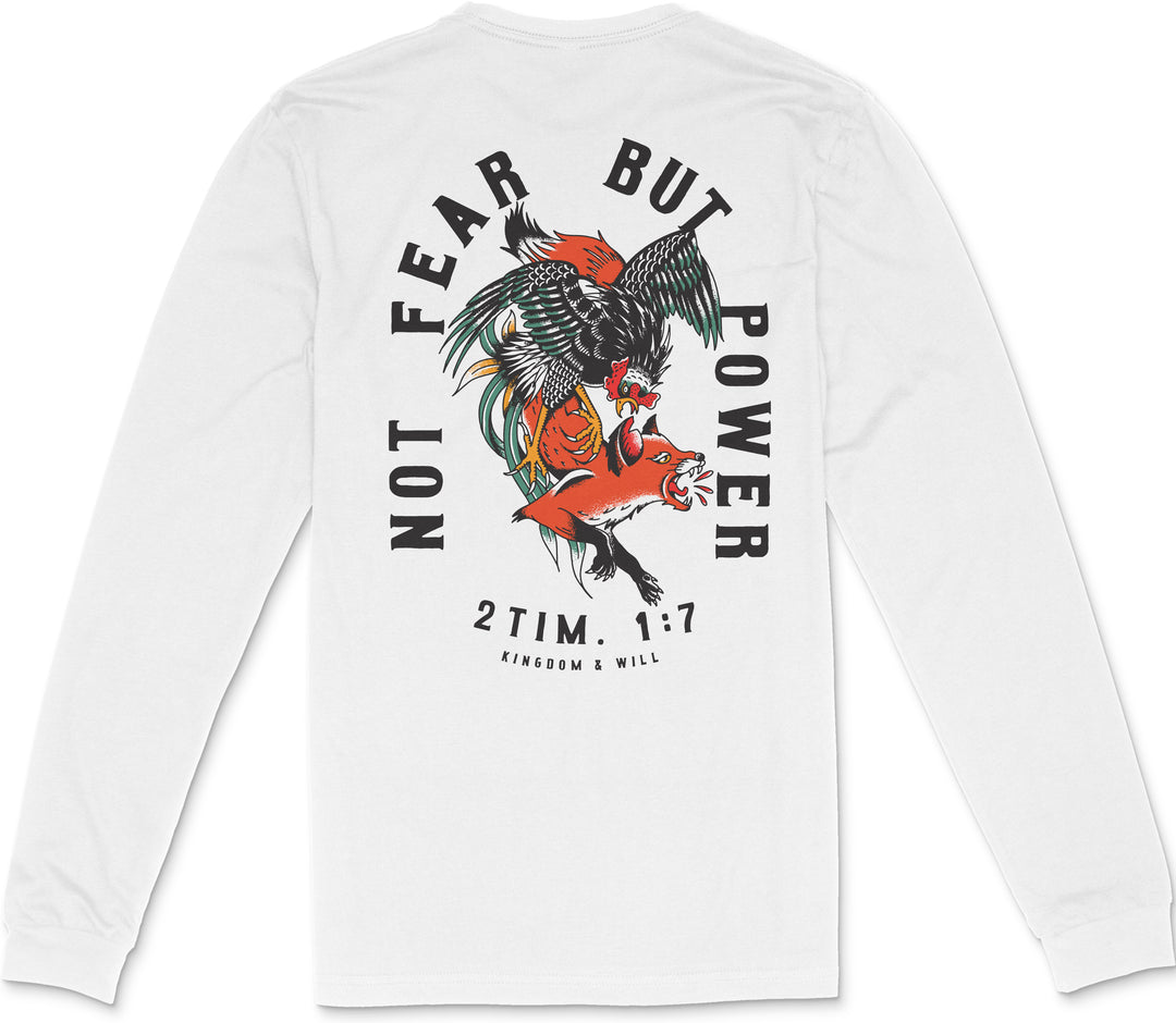 Not Fear But Power Long Sleeve T-Shirt (White)
