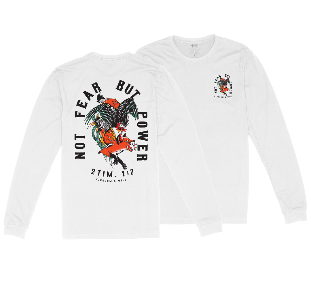 Not Fear But Power Long Sleeve T-Shirt (White)