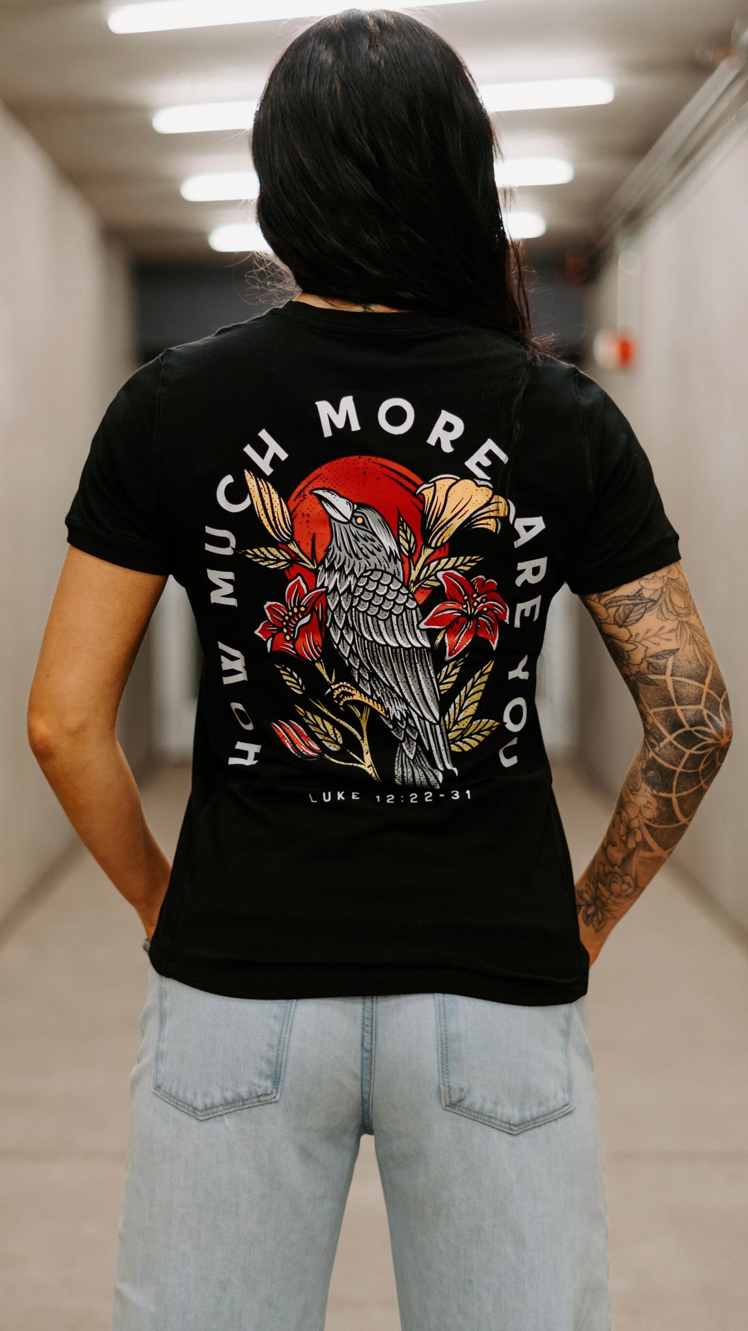 Ravens & Lilies Ladies' T-Shirt (Black) B-Stock