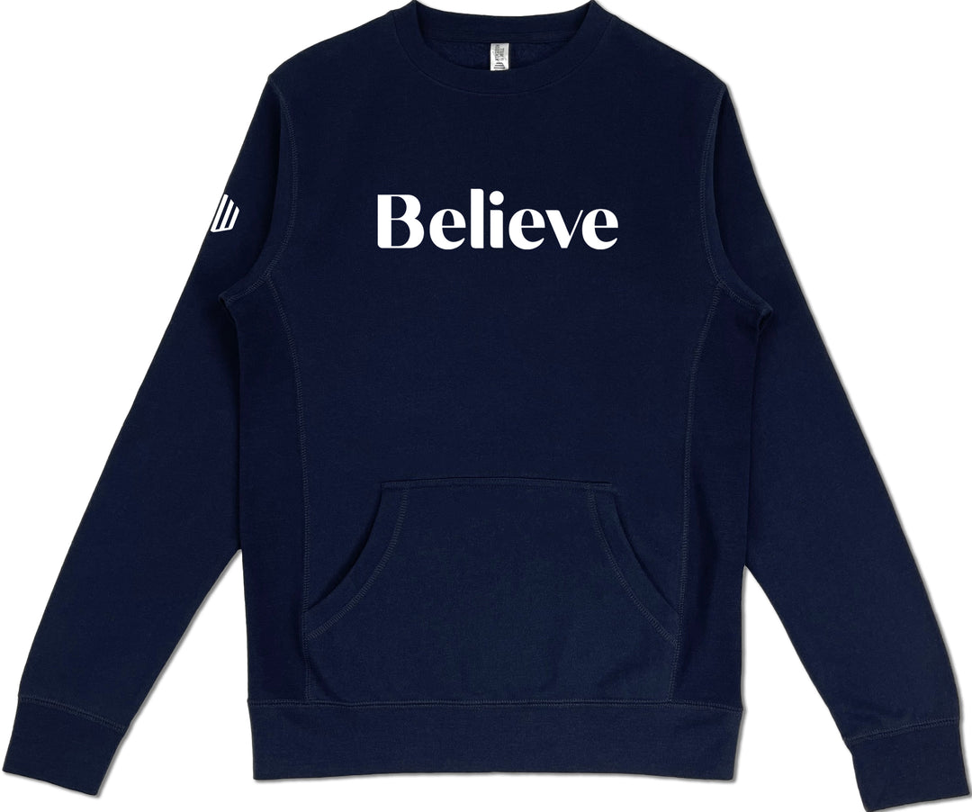 Believe Pocket Sweatshirt (Navy & White) B-Stock