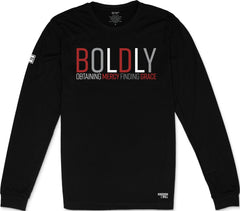 Boldly Long Sleeve T-Shirt (Black & Red)