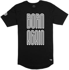 Born Again Long Body T-Shirt (Black & White)
