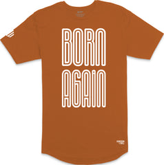 Born Again Long Body T-Shirt (Harvest & White)