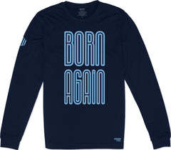 Born Again Long Sleeve T-Shirt (Navy & Sky Blue)