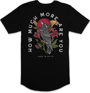 Ravens & Lilies Long Body T-Shirt (Black)