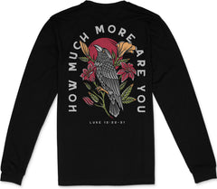Ravens & Lilies Long Sleeve T-Shirt (Black)
