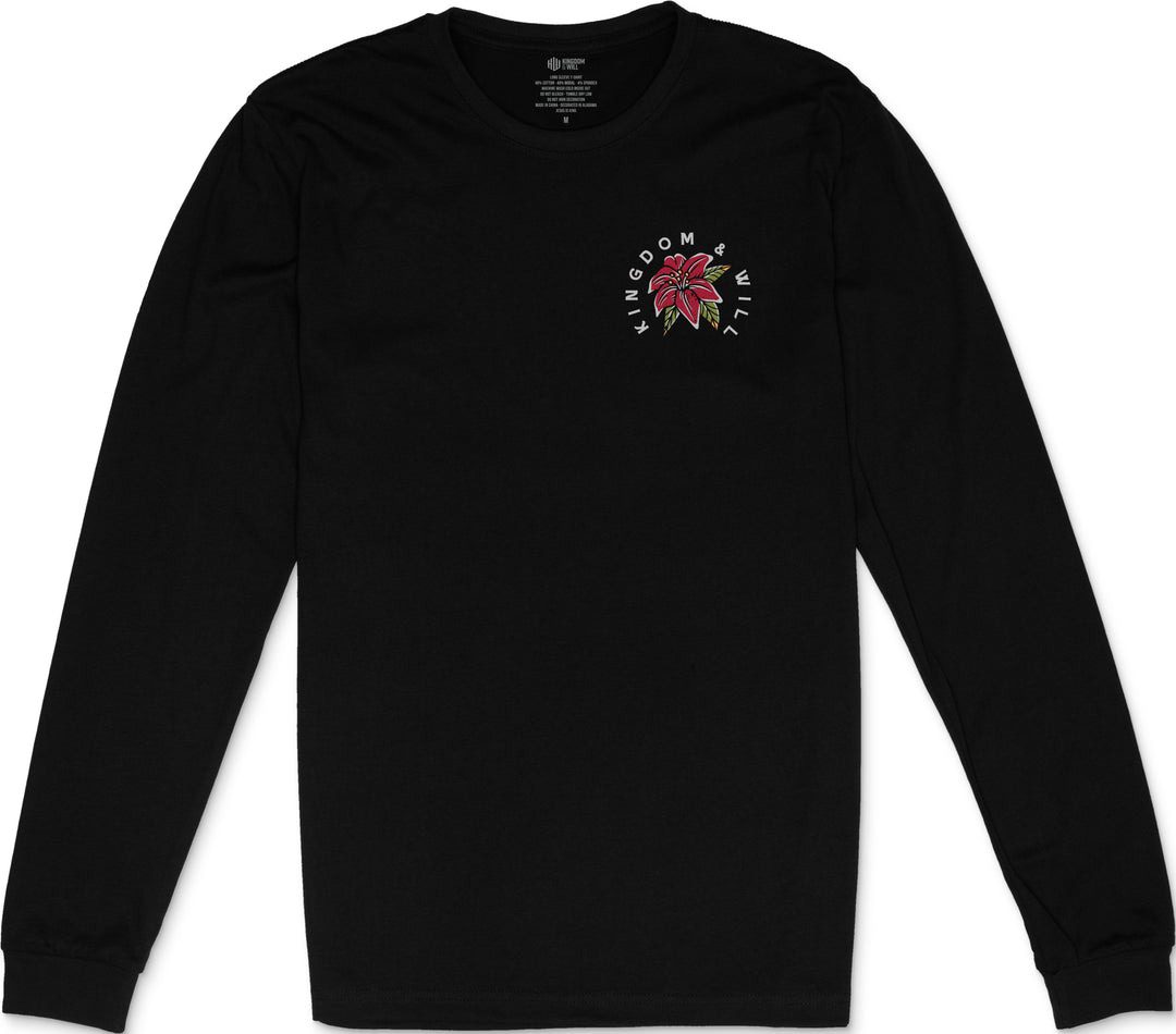 Ravens & Lilies Long Sleeve T-Shirt (Black)