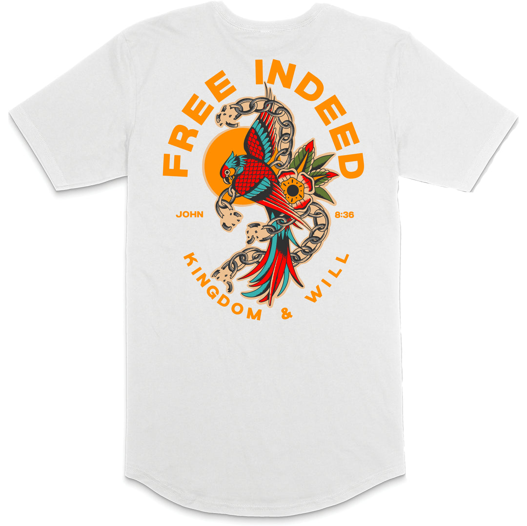 Free Indeed Long Body T-Shirt (White)