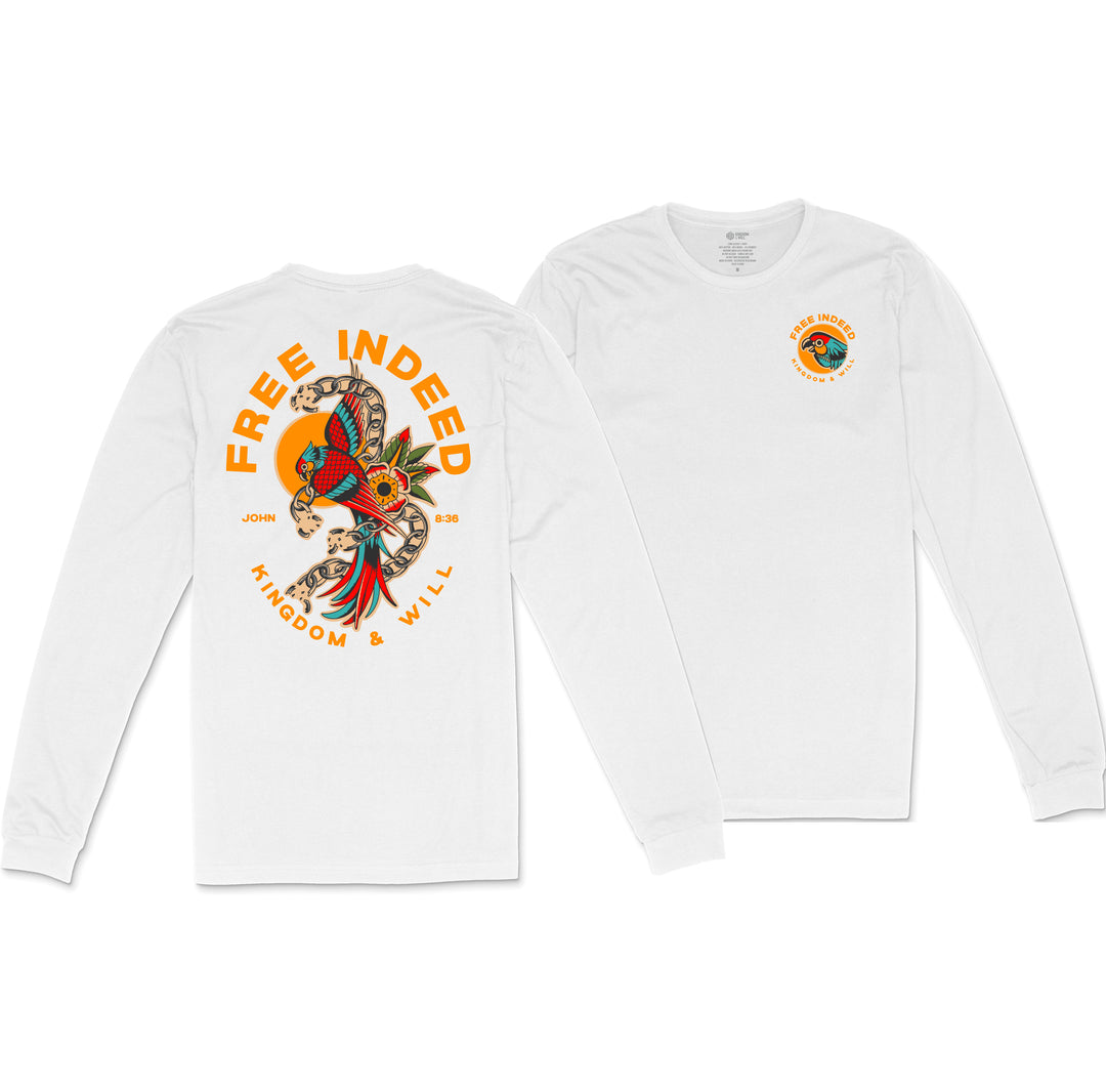 Free Indeed Long Sleeve T-Shirt (White)