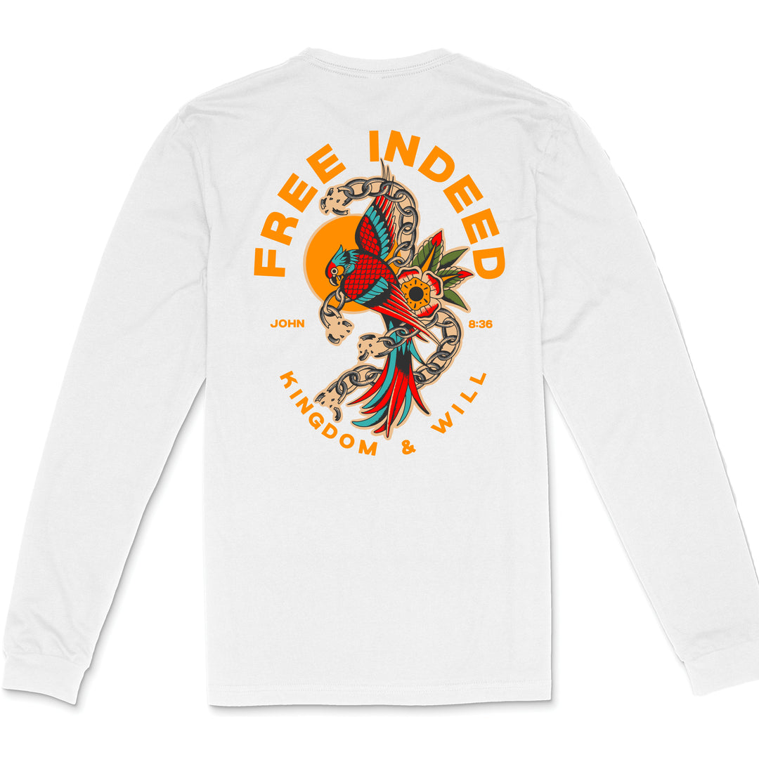 Free Indeed Long Sleeve T-Shirt (White)