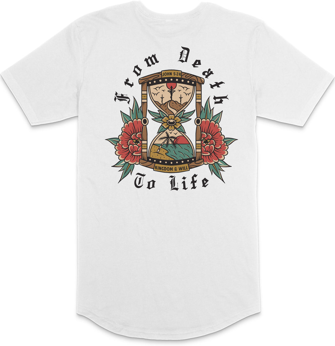 Death To Life Long Body T-Shirt (White)