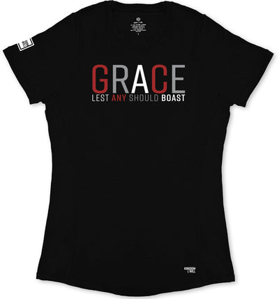 Grace Ladies' T-Shirt (Black & Red) - Kingdom & Will
