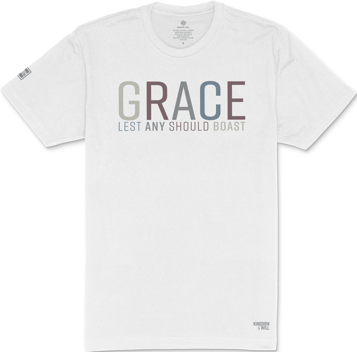 Grace T-Shirt (White & Multi-Grain) – Kingdom & Will