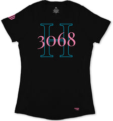 H3068 Ladies' T-Shirt (Black & Flamingo)