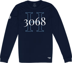 H3068 Long Sleeve T-Shirt (Navy & Sky Blue)