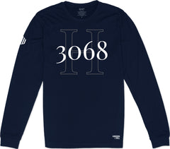 H3068 Long Sleeve T-Shirt (Navy & White)