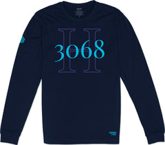 H3068 Long Sleeve T-Shirt (Navy & Wildberry)
