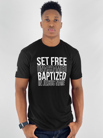 Set Free Unashamed T-Shirt (Black & White) - Kingdom & Will