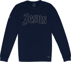 Jesus Long Sleeve T-Shirt (Navy & Charcoal)