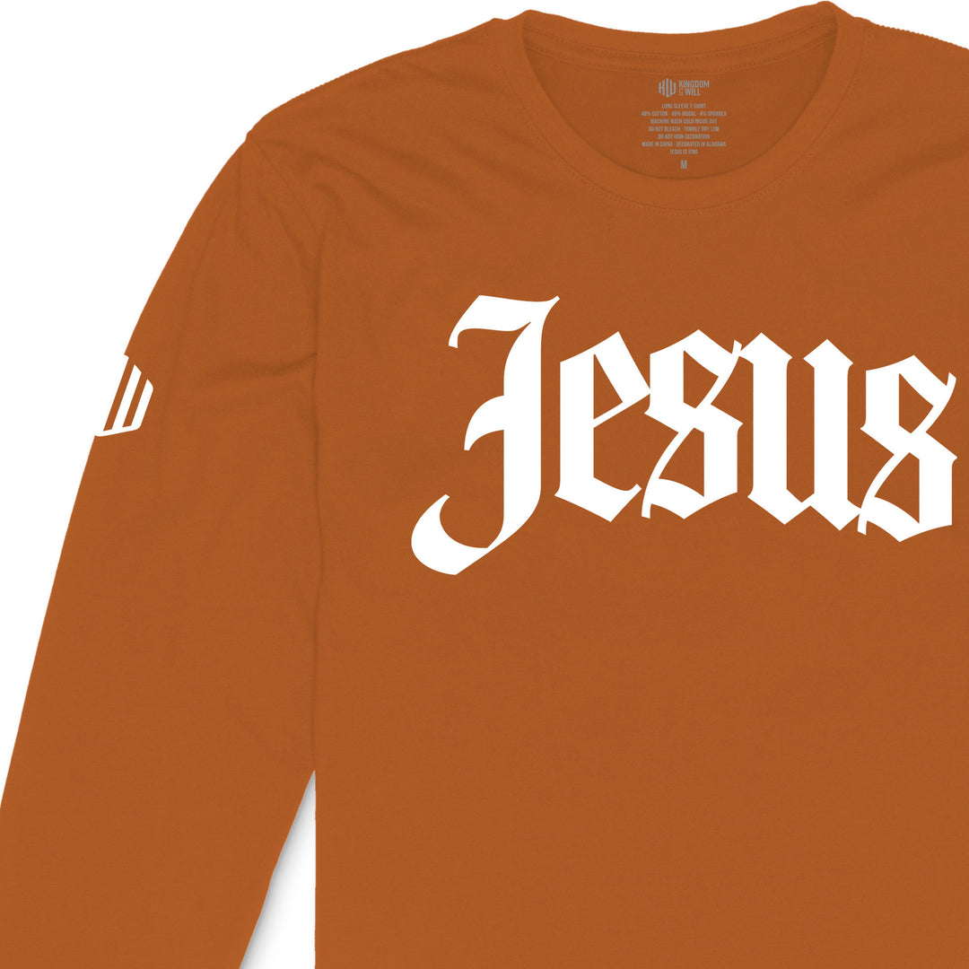 Jesus Long Sleeve T-Shirt (Harvest & White)