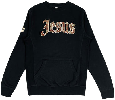Jesus Pocket Sweatshirt (Black & Champagne) - Kingdom & Will