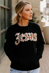 Jesus Pocket Sweatshirt (Black & Champagne)