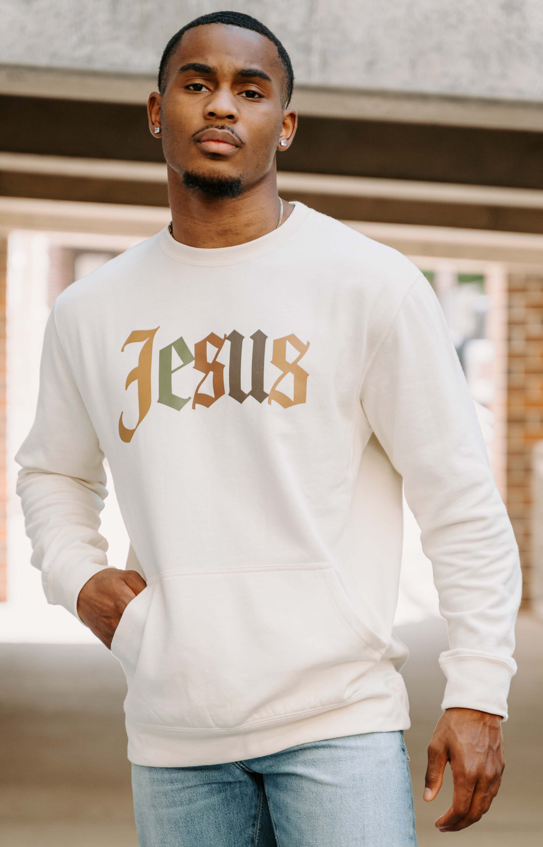 Jesus Pocket Sweatshirt (Earth)