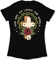 John 3:16 Ladies' T-Shirt (Black)