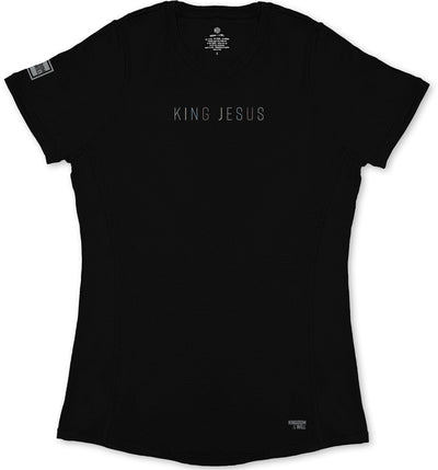 King Jesus Ladies' T-Shirt (Black & Multi-Grain) - Kingdom & Will