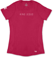 King Jesus Ladies' T-Shirt (Magenta & White)