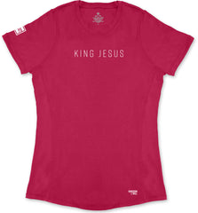 King Jesus Ladies' T-Shirt (Magenta & White)
