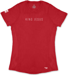 King Jesus Ladies' T-Shirt (Red & White)