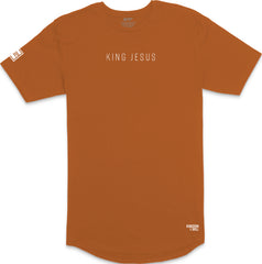 King Jesus Long Body T-Shirt (Harvest & White)