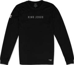 King Jesus Long Sleeve T-Shirt (Black & Greige)