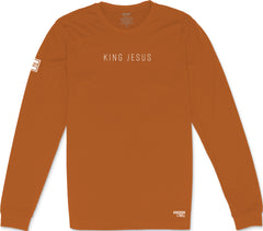 King Jesus Long Sleeve T-Shirt (Harvest & White)